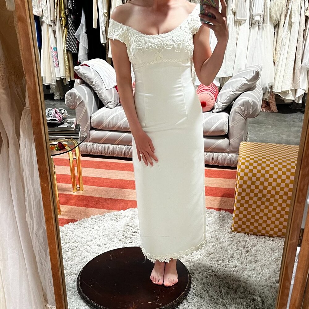 Vintage Jessica McClintock Wedding Dress / 2nd Look - Picture 2 of 10